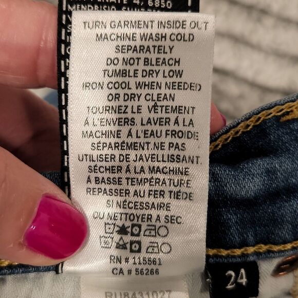 7 for all mankind high waist ankle gwenevere skinny distressed jeans size 24 - Picture 7 of 11